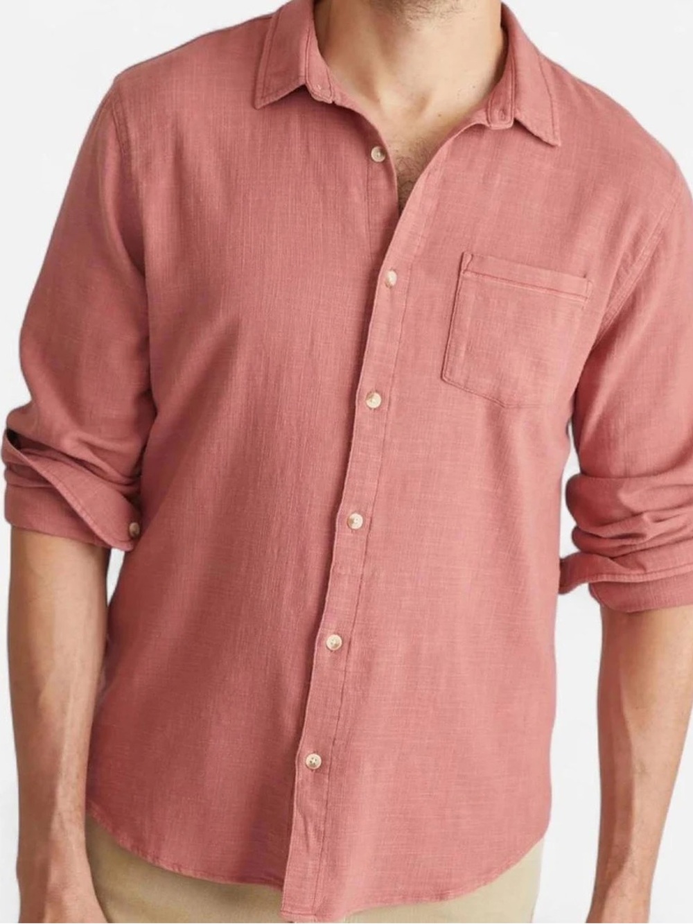 Marine Layer Classic Stretch Selvage Shirt (Red Clay)